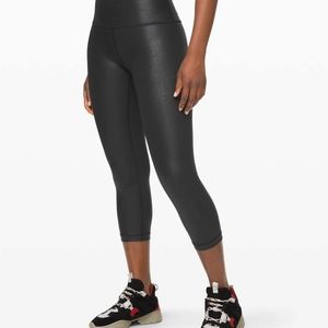 Lululemon Wunder Under Crop Luminosity Foil Black